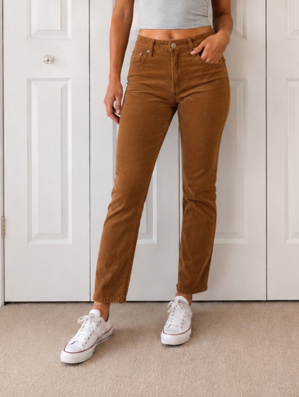 J.Jill Ankle Slim Leg Corduroy - Brown - Size 14 - Picture 4 of 5